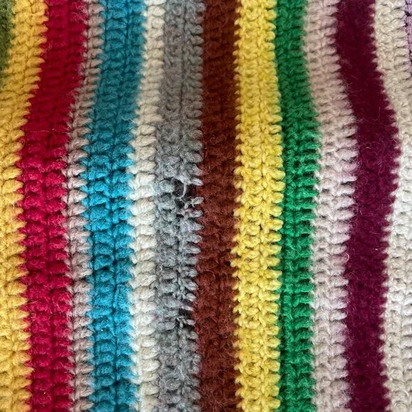 Multi Color Knit Blanket/Throw - Picture 5 of 6